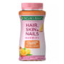 Nature's Bounty Hair, Skin & Nails Gummies with Collagen – Tropical Citrus Flavor, 100 mg Collagen + Biotin